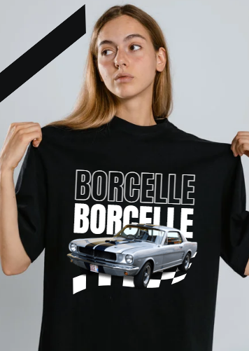 MEN & WOMEN STYLISH BLACK CAR T-SHIRT.