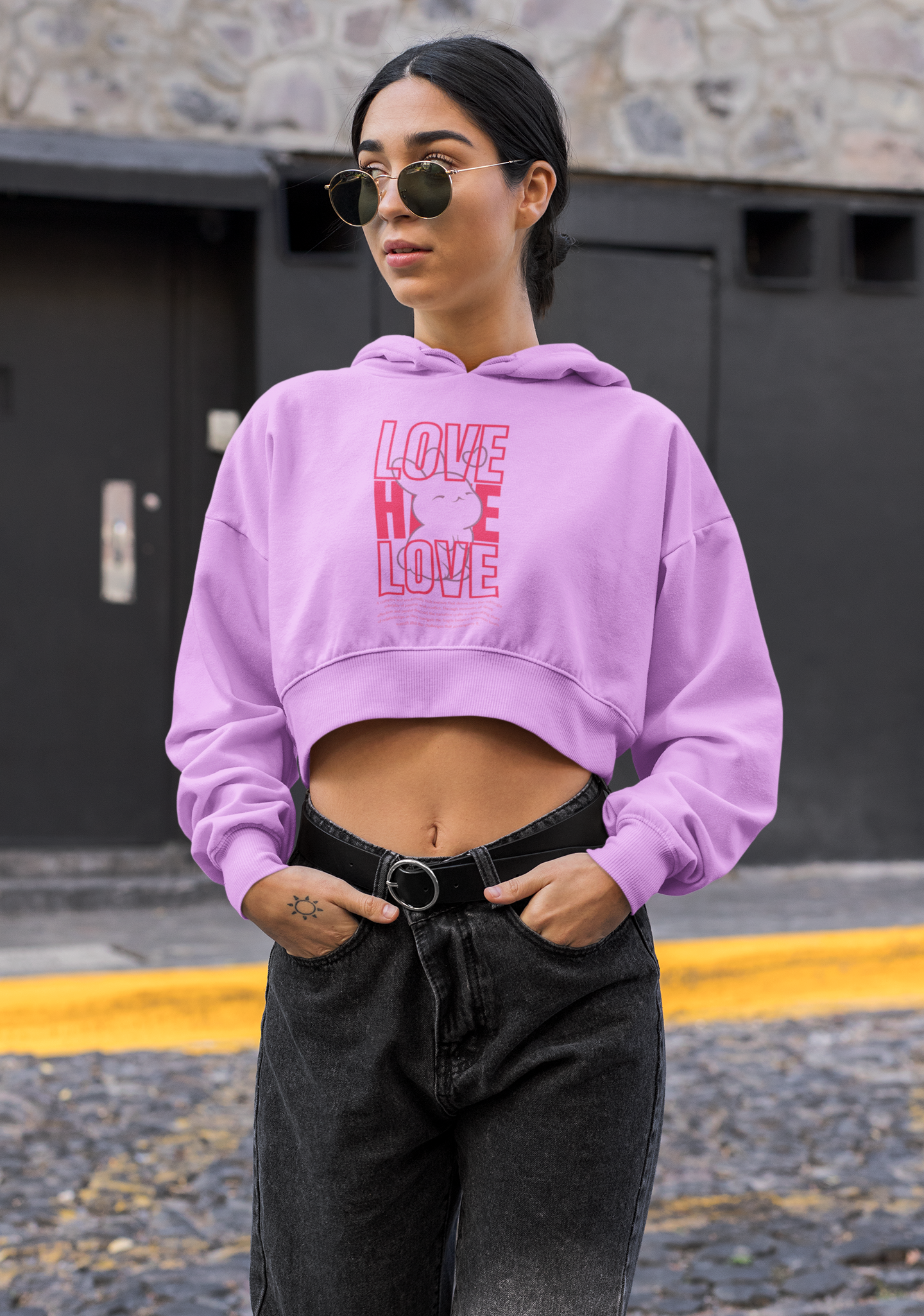 FEMALE WINTER CROPPED HOODIE.