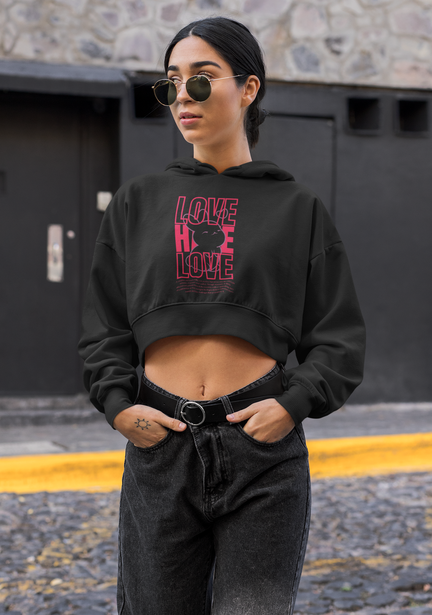 FEMALE WINTER CROPPED HOODIE.