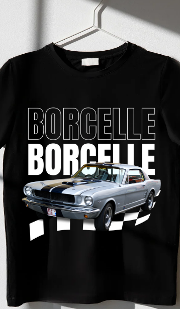 MEN & WOMEN STYLISH BLACK CAR T-SHIRT.