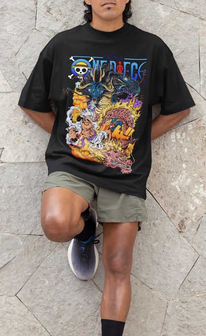 "ONE PIECE" OVERSIZED UNISEX T-SHIRT.